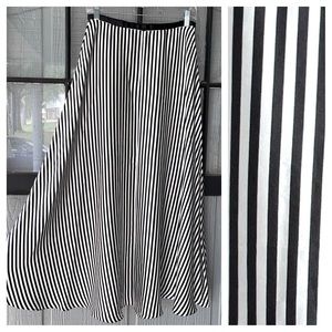 Dana Buchman skirt, 100% silk, black and white vertical stripes, side zipper